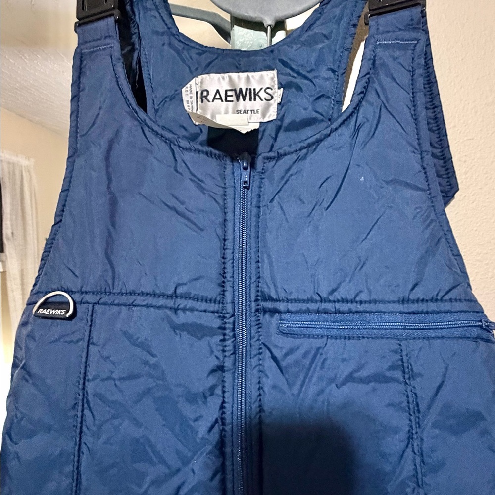 RaeWiks Men's Navy Nylon Snow Bibs Size Small